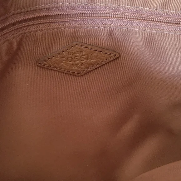 Fossil Blue and Brown Crossbody Bag. 13 x 10 x 2 Inches - Picture 3 of 8